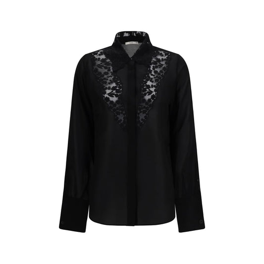 Blouse by Fendi for women in silk black showcases a sublime silhouette, artfully detailed with a sublime and for a sophisticated, sublime finish.