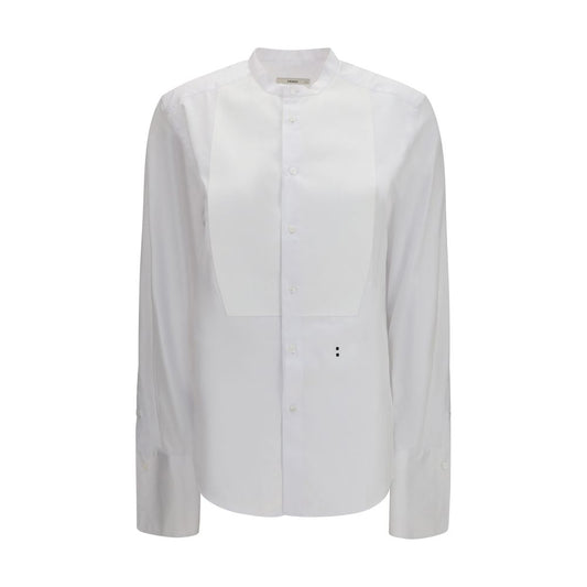 Dress Shirt by Fendi for women in cotton white presents a discerning silhouette, showcasing a sophisticated mandarin neckline and for a truly discerning finish.