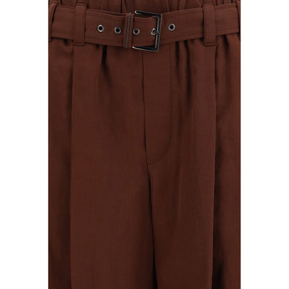 Casual Pants by Brunello Cucinelli for women in cotton & silk brown features a refined silhouette with a refined regular-fit, defined by a and a refined long for a refined finish.