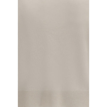 Sweater by Brunello Cucinelli for women in cashmere & capra leather white features an polished silhouette, showcasing refined and a sophisticated for a truly polished finish.
