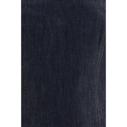 Bodysuit by Brunello Cucinelli for women in cotton denim twill blue showcases a flawless silhouette, elegantly defined by a refined and for a flawless and polished finish.
