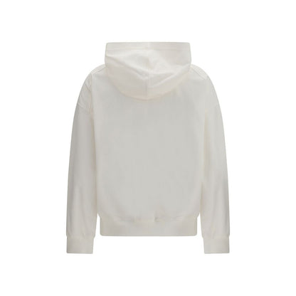 Sweatshirt Hoodie by Brunello Cucinelli for women in stretch cotton white & signature features an luminous silhouette, showcasing a sophisticated hooded neckline and for a truly luminous look.