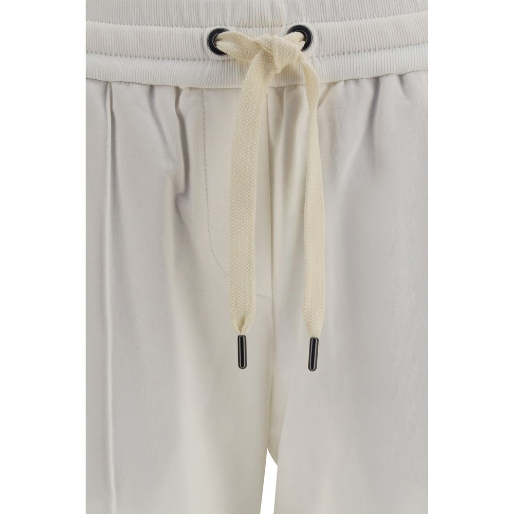 Activewear Pants by Brunello Cucinelli for women in cotton white & signature features an dynamic athletic, relaxed-fit & regular-fit with a long and , expertly finished with functional for a dynamic silhouette.