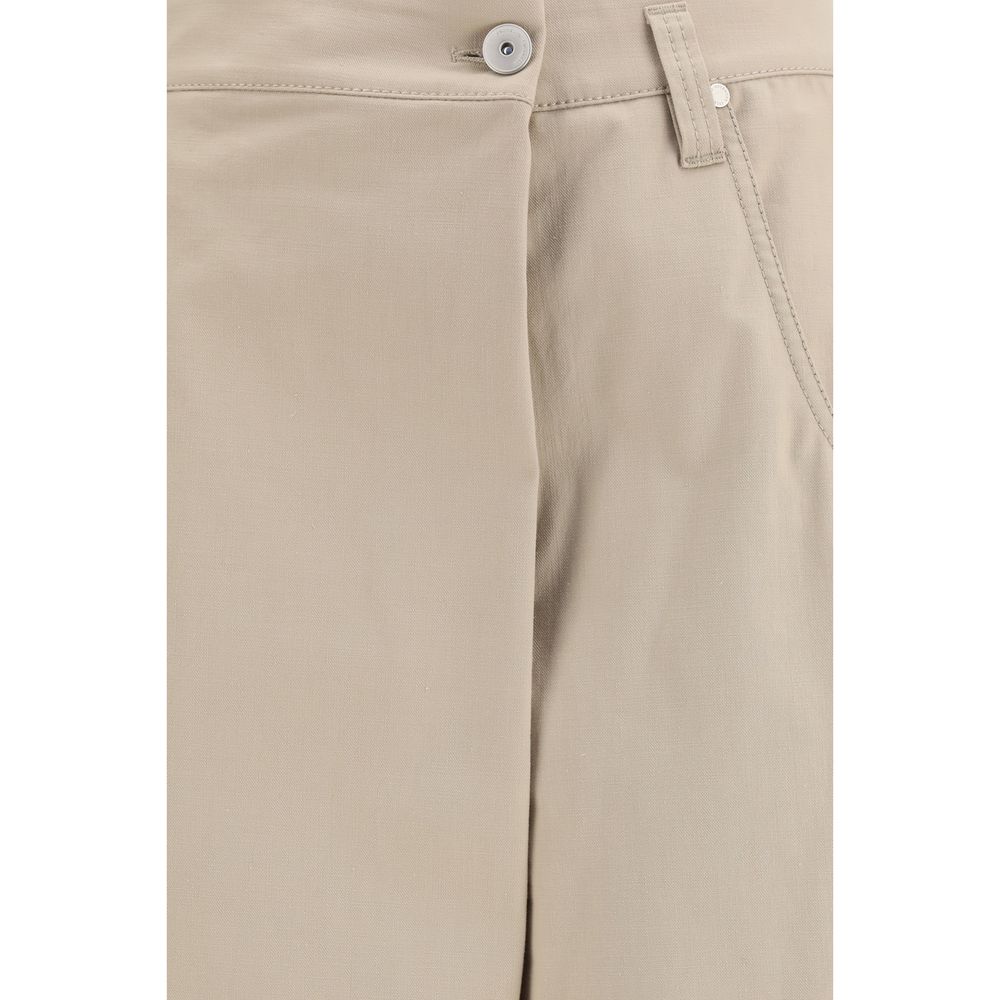 Casual Pants by Brunello Cucinelli for women in cotton beige presents a refined pantology silhouette, artfully defined by a refined pantology regular-fit, long, and a sophisticated .