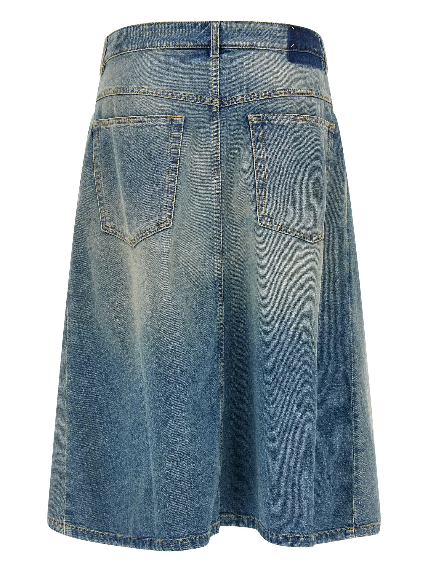 Maison Margiela Four Stitches Women's Denim Cotton Skirt - Light Blue