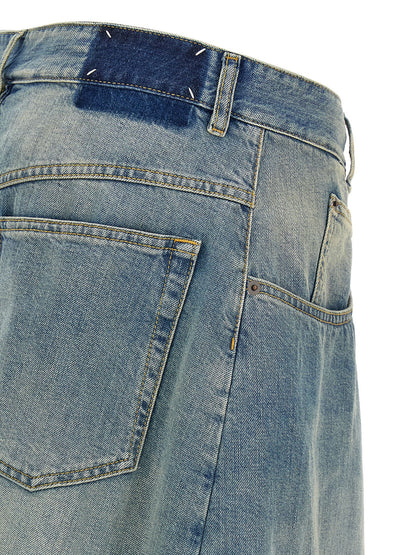 Maison Margiela Four Stitches Women's Denim Cotton Skirt - Light Blue