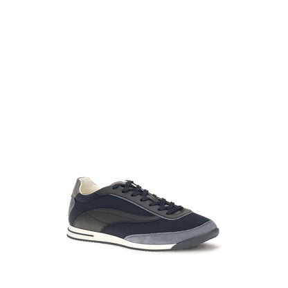 Athletic Sneakers by Brunello Cucinelli for men in suede leather & rubber blue features an exquisite silhouette, showcasing the premium athletic style of the Men's Athletic Suede Leather & Rubber Sneakers with an exquisite finish.