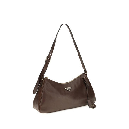 Shoulder Bag by Prada for women in bos taurus nappa leather brown & natural features a effortless chic silhouette with a secure zipper, ample , and versatile shoulder-strap for a effortless chic finish.