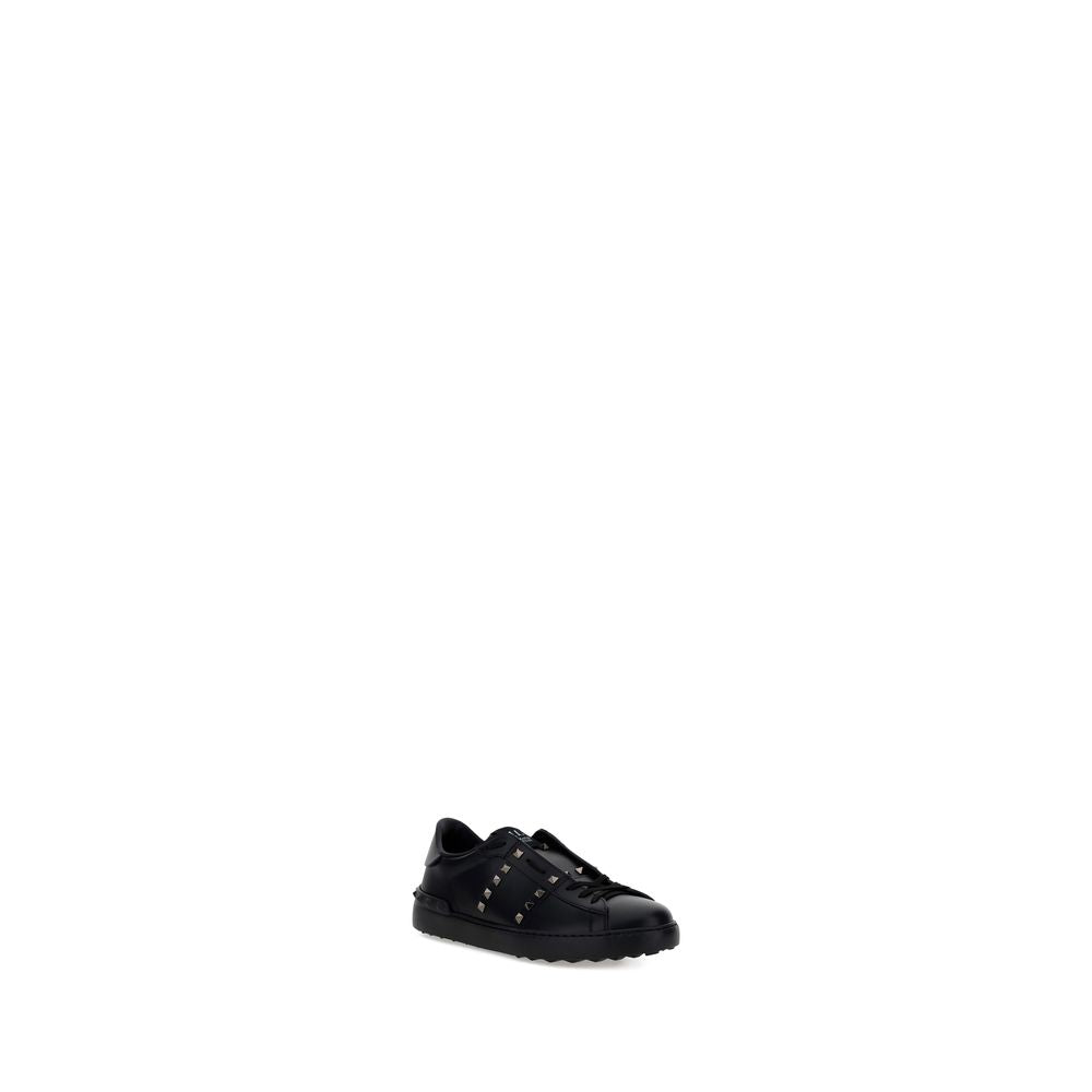 Athletic Sneakers by Valentino Garavani for men in bos taurus calf leather black & signature showcases a architectural silhouette, artfully capturing the essence of the Rockstud Men's Athletic Bos Taurus Calf Leather Sneakers with its signature architectural athletic style construction.
