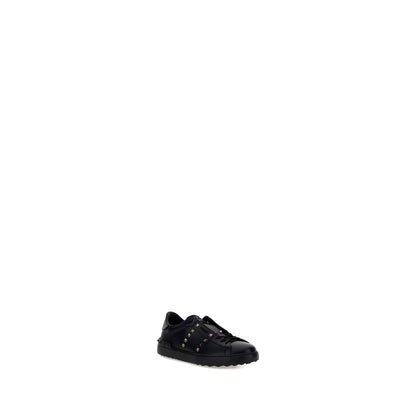 Athletic Sneakers by Valentino Garavani for men in bos taurus calf leather black & signature showcases a architectural silhouette, artfully capturing the essence of the Rockstud Men's Athletic Bos Taurus Calf Leather Sneakers with its signature architectural athletic style construction.