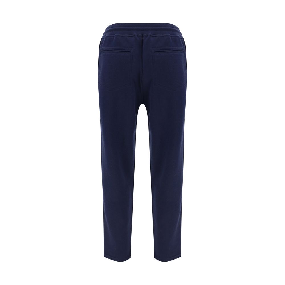 Jogger Sweatpants by Brunello Cucinelli for men in polyamide silk cotton & capra leather blue features an ergonomic regular-fit and with a ergonomic long, showcasing innovative for a ergonomic look.