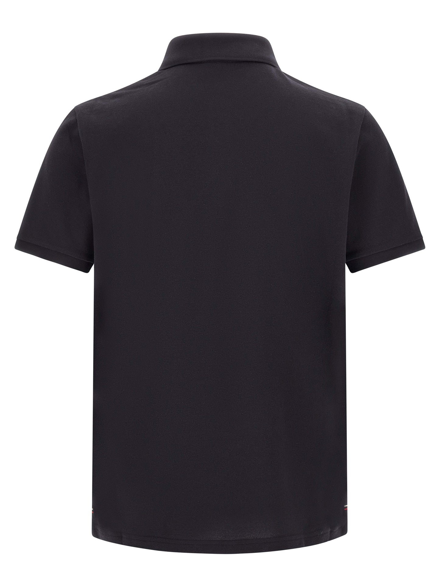 Polo Shirt by Moncler for men in cotton felt blue & signature presents a sleek silhouette, featuring a refined and for a sleek finish.
