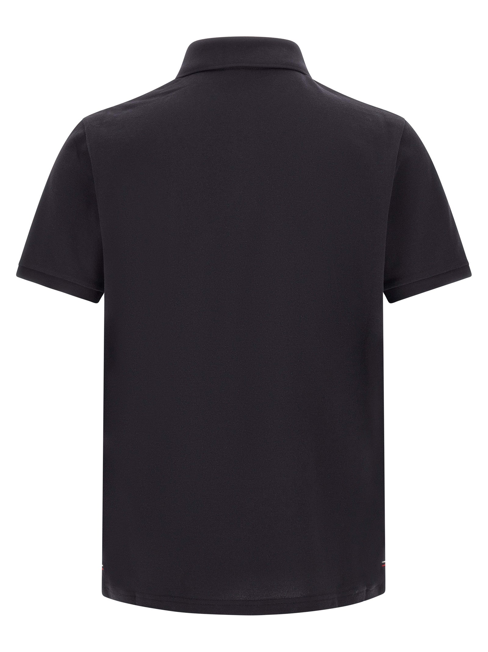 Polo Shirt by Moncler for men in cotton felt blue & signature presents a sleek silhouette, featuring a refined and for a sleek finish.