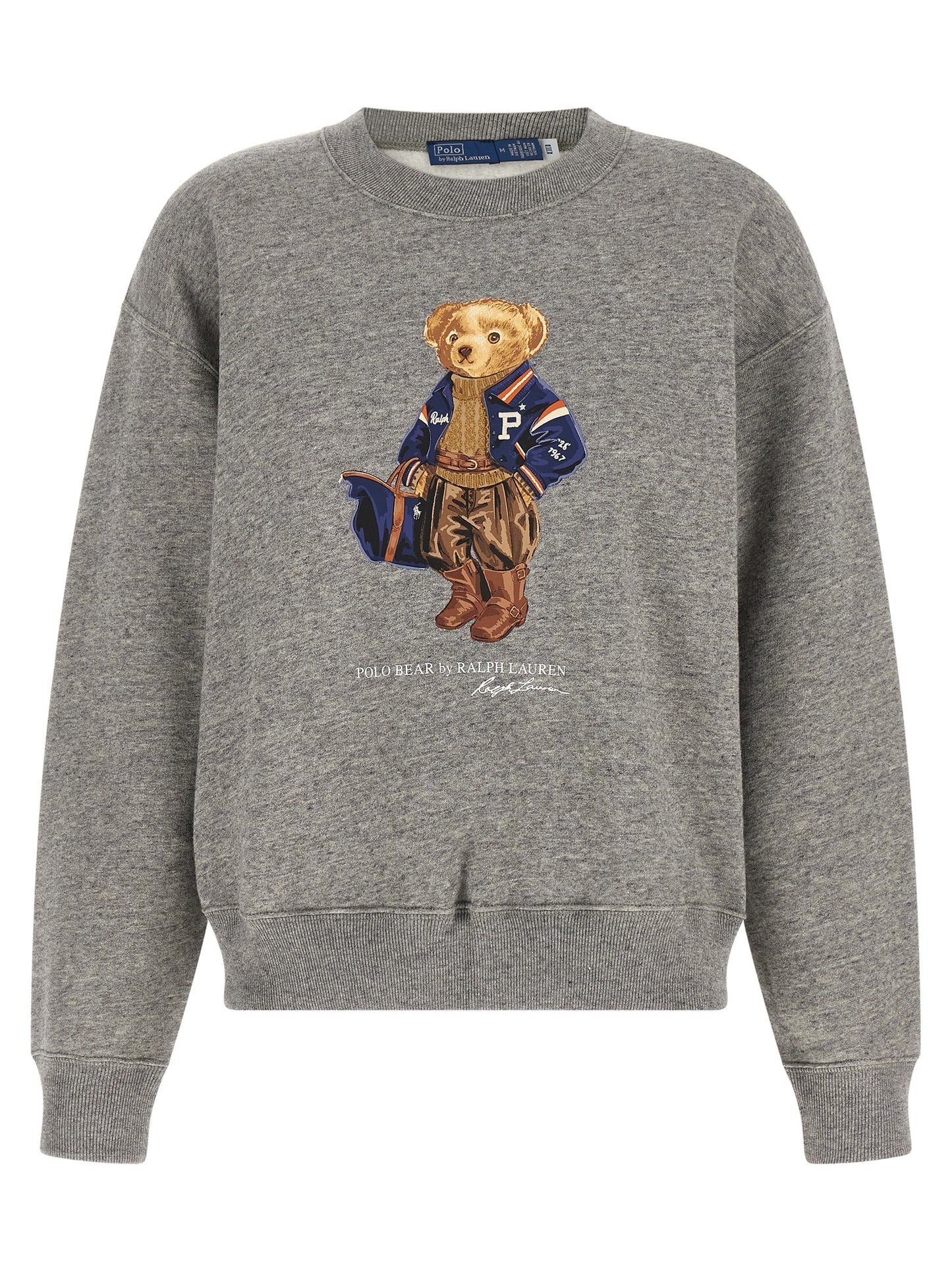 Activewear Sweatshirt by Polo Ralph Lauren for women in cotton polyester gray features an contemporary silhouette with , refined detailing, and an contemporary crew neckline for a sophisticated performance look.