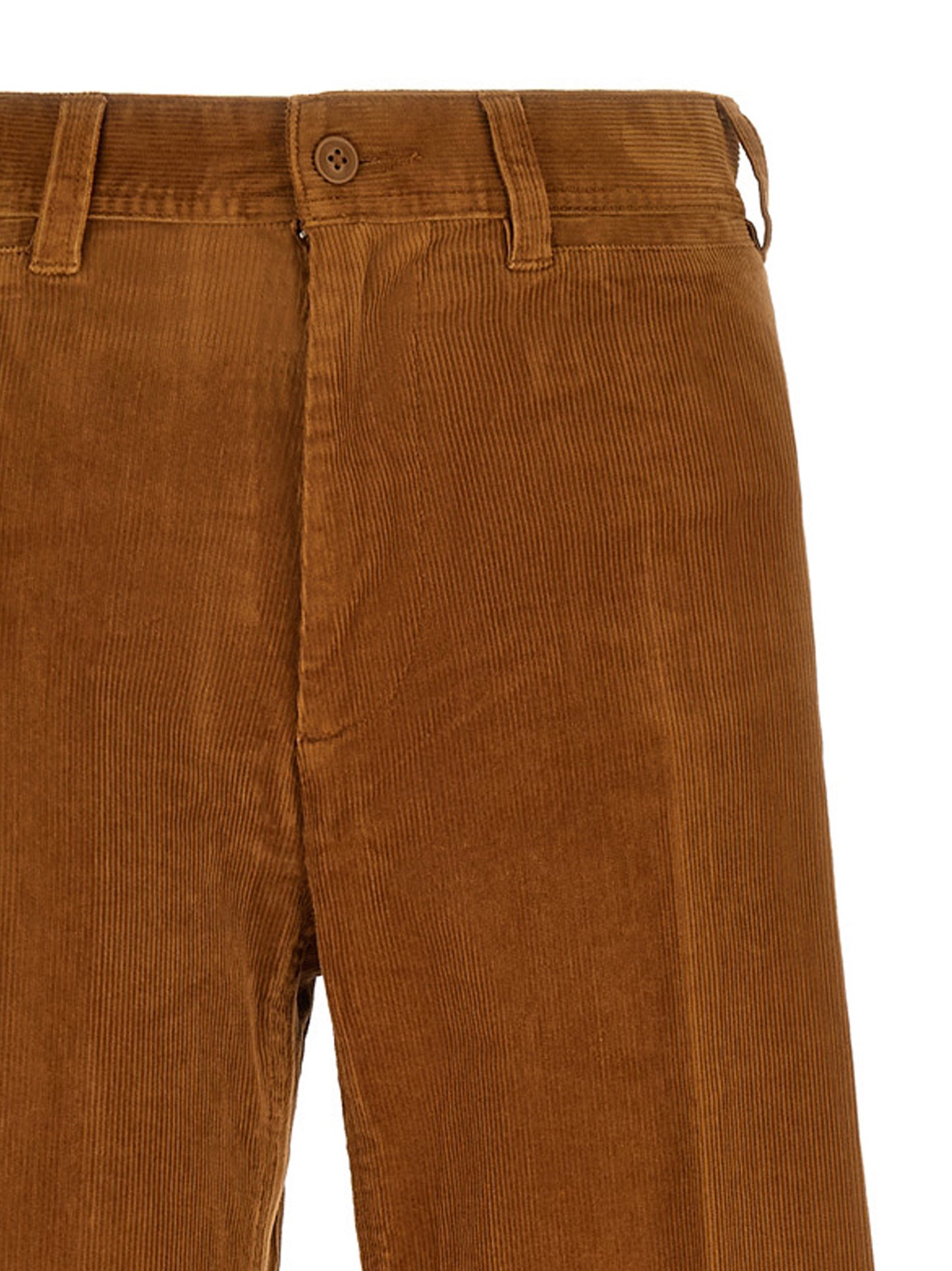 Trousers by Polo Ralph Lauren for women in stretch cotton corduroy brown features a tailored silhouette with a tailored flared, defined by its long and a sophisticated high rise.
