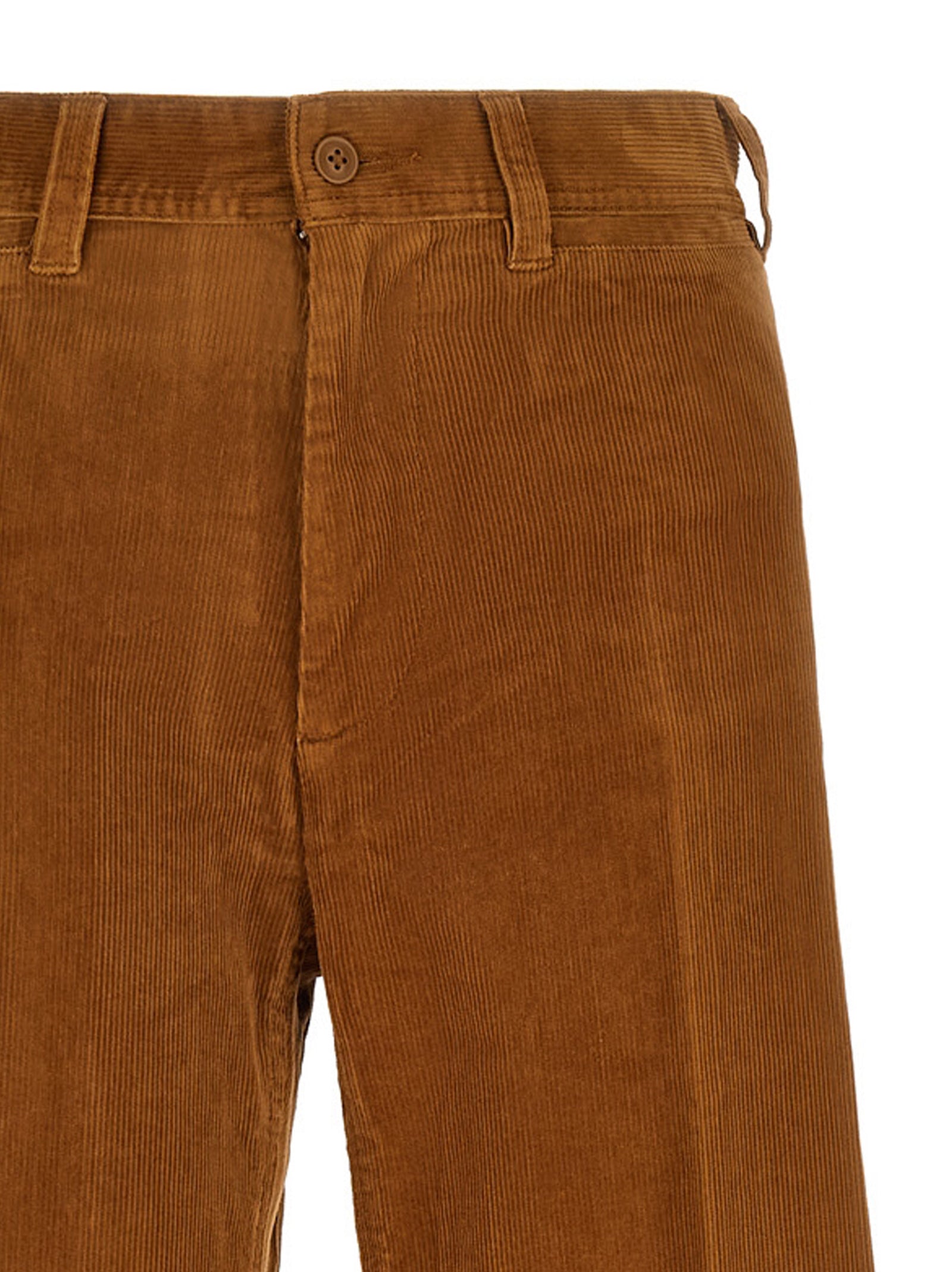Trousers by Polo Ralph Lauren for women in stretch cotton corduroy brown features a tailored silhouette with a tailored flared, defined by its long and a sophisticated high rise.