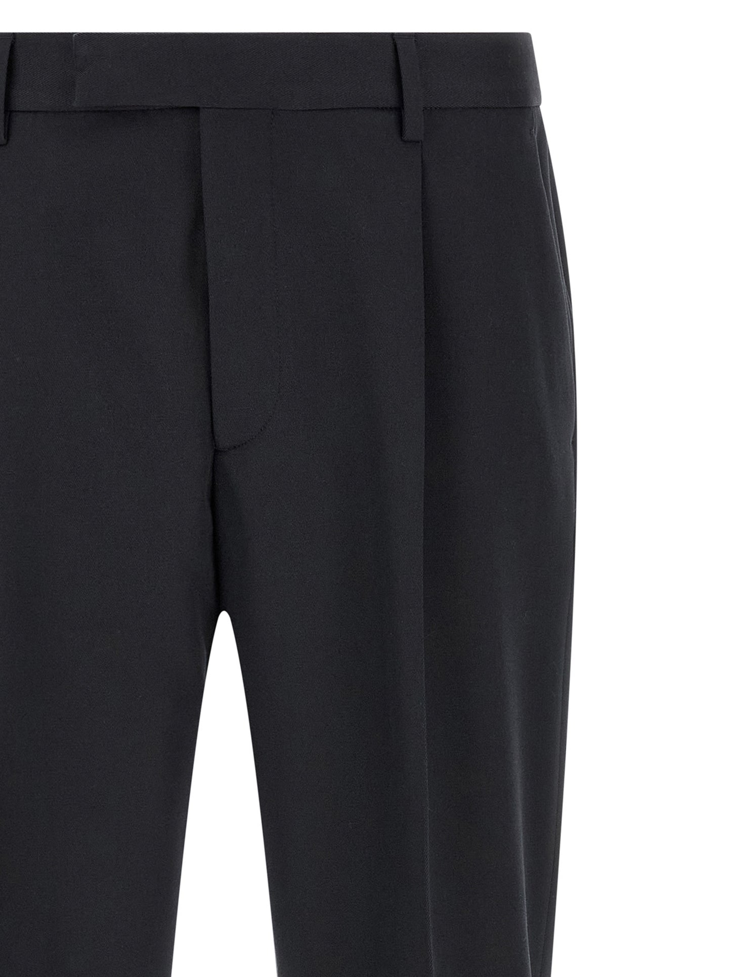 Trousers by ZEGNA for men in cotton blue features an on trend silhouette, showcasing a sophisticated tapered-leg with a long and for an on trend finish.