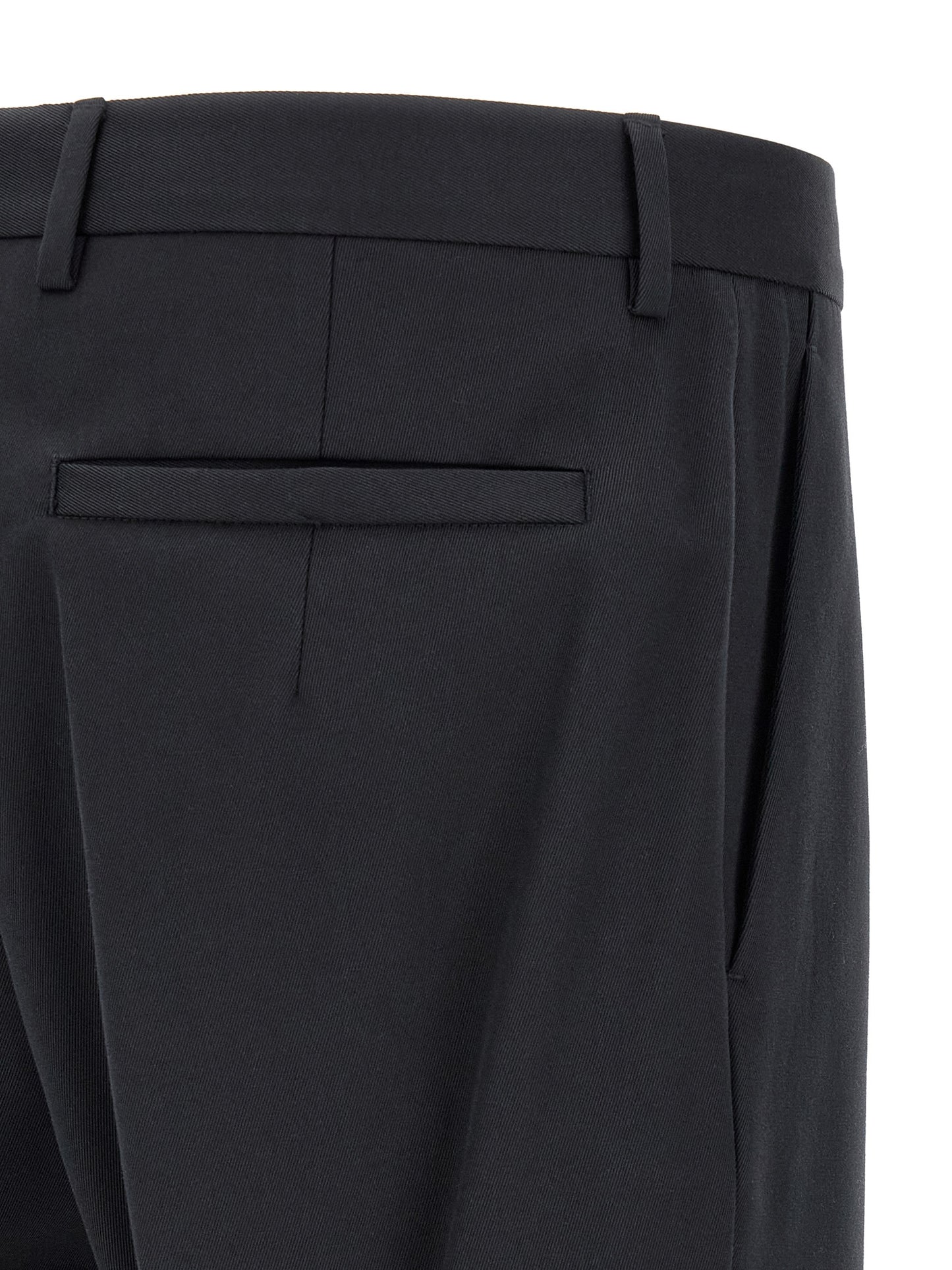 Trousers by ZEGNA for men in cotton blue features an sartorial silhouette, showcasing a precise tapered-leg and long with a sartorial for a refined look.