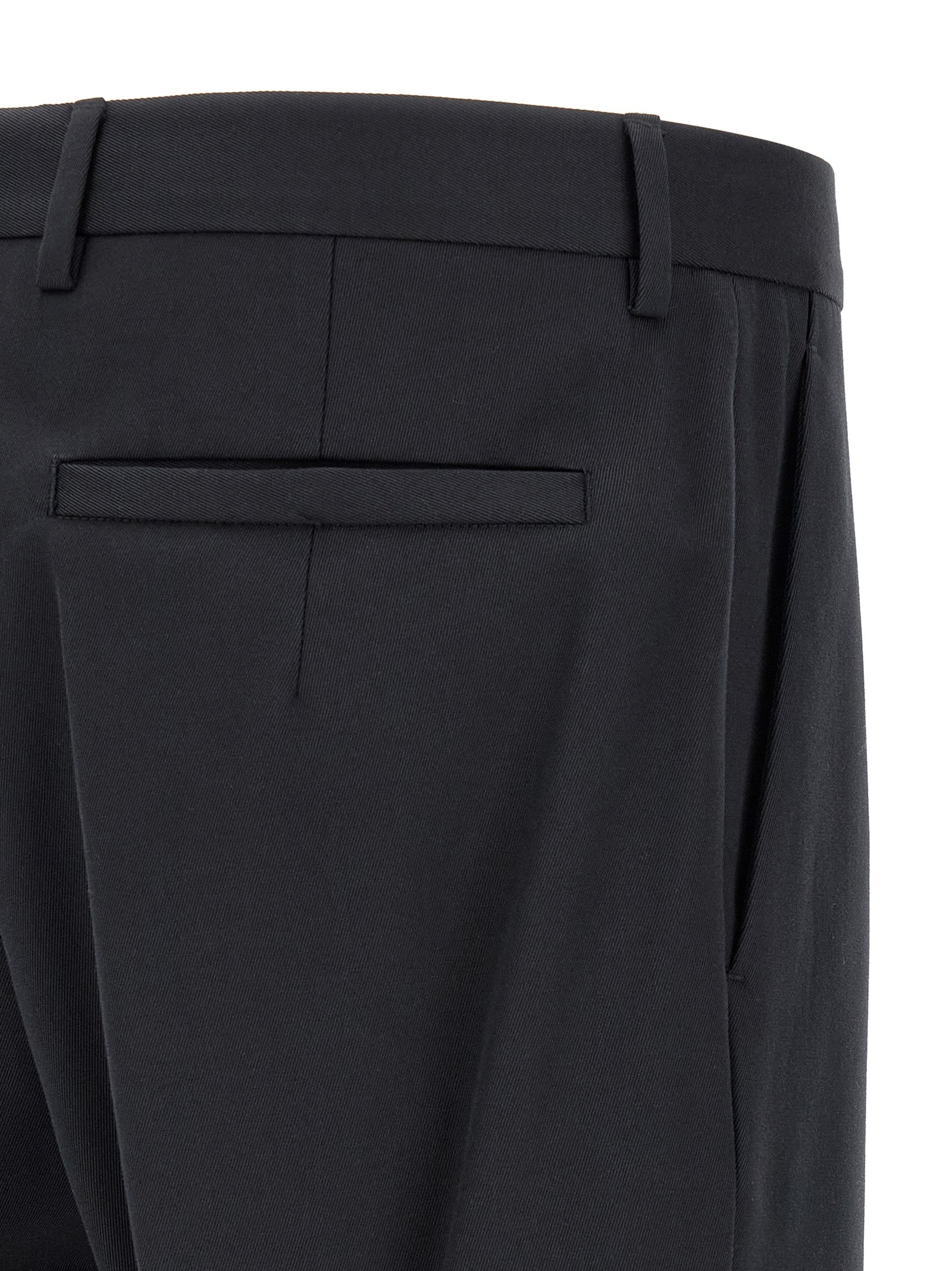 Trousers by ZEGNA for men in cotton blue features an sartorial silhouette, showcasing a precise tapered-leg and long with a sartorial for a refined look.