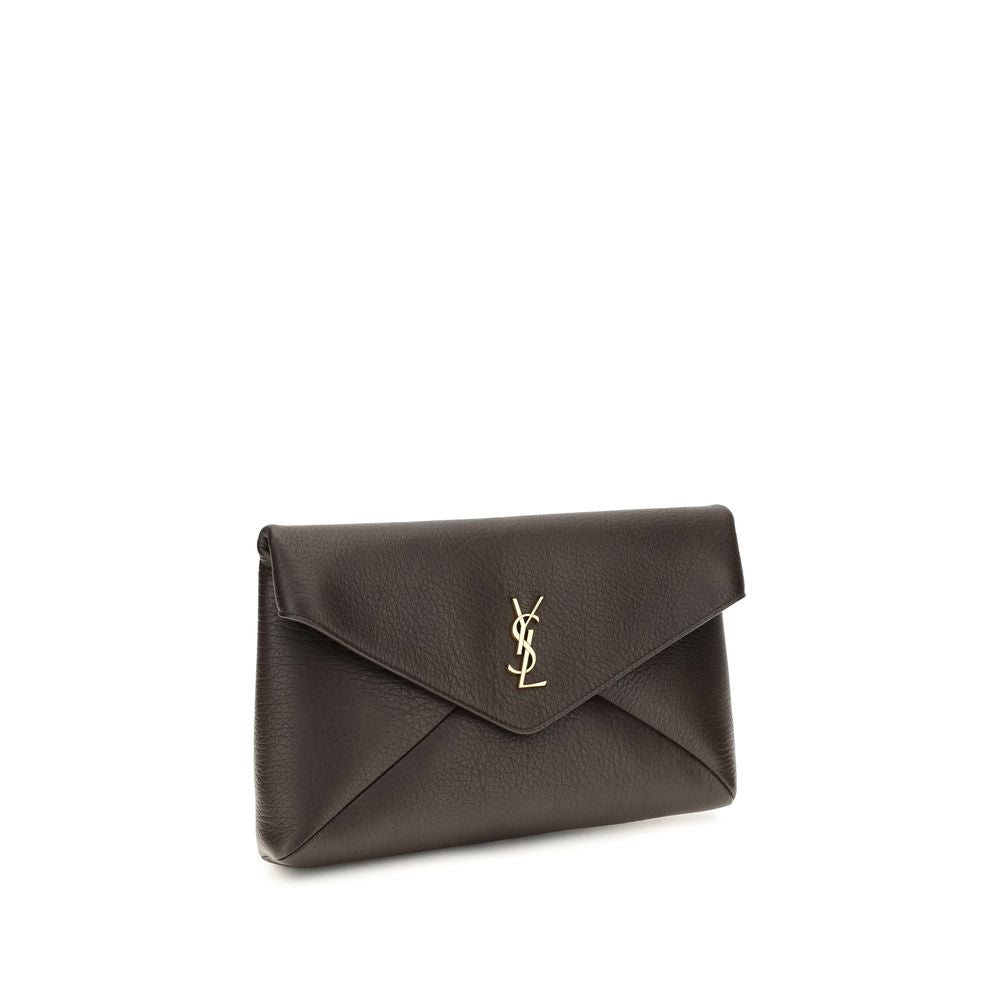 Wallet by Saint Laurent for women in leather bronze & brown presents a streamlined silhouette, showcasing the sophisticated design of the Cassandre Leather Wallet collection with functional .