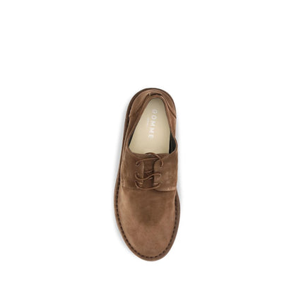 Derby Lace-Up Shoes by Marsell for men in bos taurus calf suede leather brown showcases a timeless silhouette from the Men's Bos Taurus Calf Suede Leather Derby Lace-Up Shoes collection, featuring a timeless and round toe style for a timeless finish.