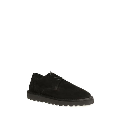 Derby Lace-Up Shoes by Marsell for men in bos taurus calf suede leather black features an dynamic silhouette from the Men's Bos Taurus Calf Suede Leather Derby Lace-Up Shoes collection, defined by a dynamic round toe style and for a dynamic look.