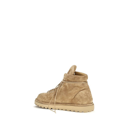Lace-Up Ankle Boots by Marsell for men in suede leather & rubber beige features an dynamic silhouette, showcasing the dynamic Men's Suede Leather & Rubber Lace-Up Ankle Boots design with its distinctive and elegant round toe style.