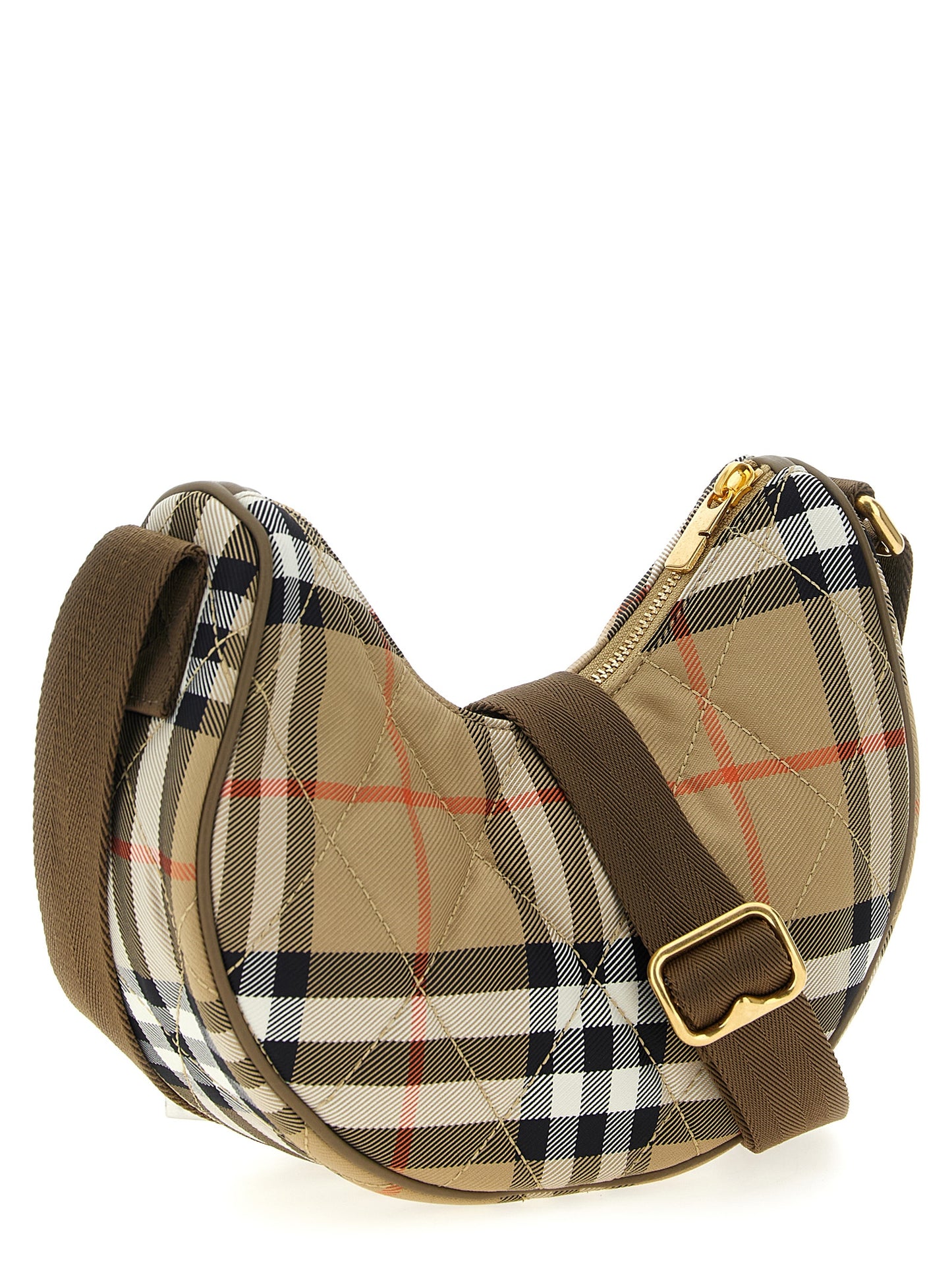 Crossbody Quilted Handbag by Burberry for women in polyamide polyurethane leather multicolor features a versatile chic silhouette, meticulously detailed with a secure zipper, ample , and versatile crossbody-strap, shoulder-strap & adjustable-strap.