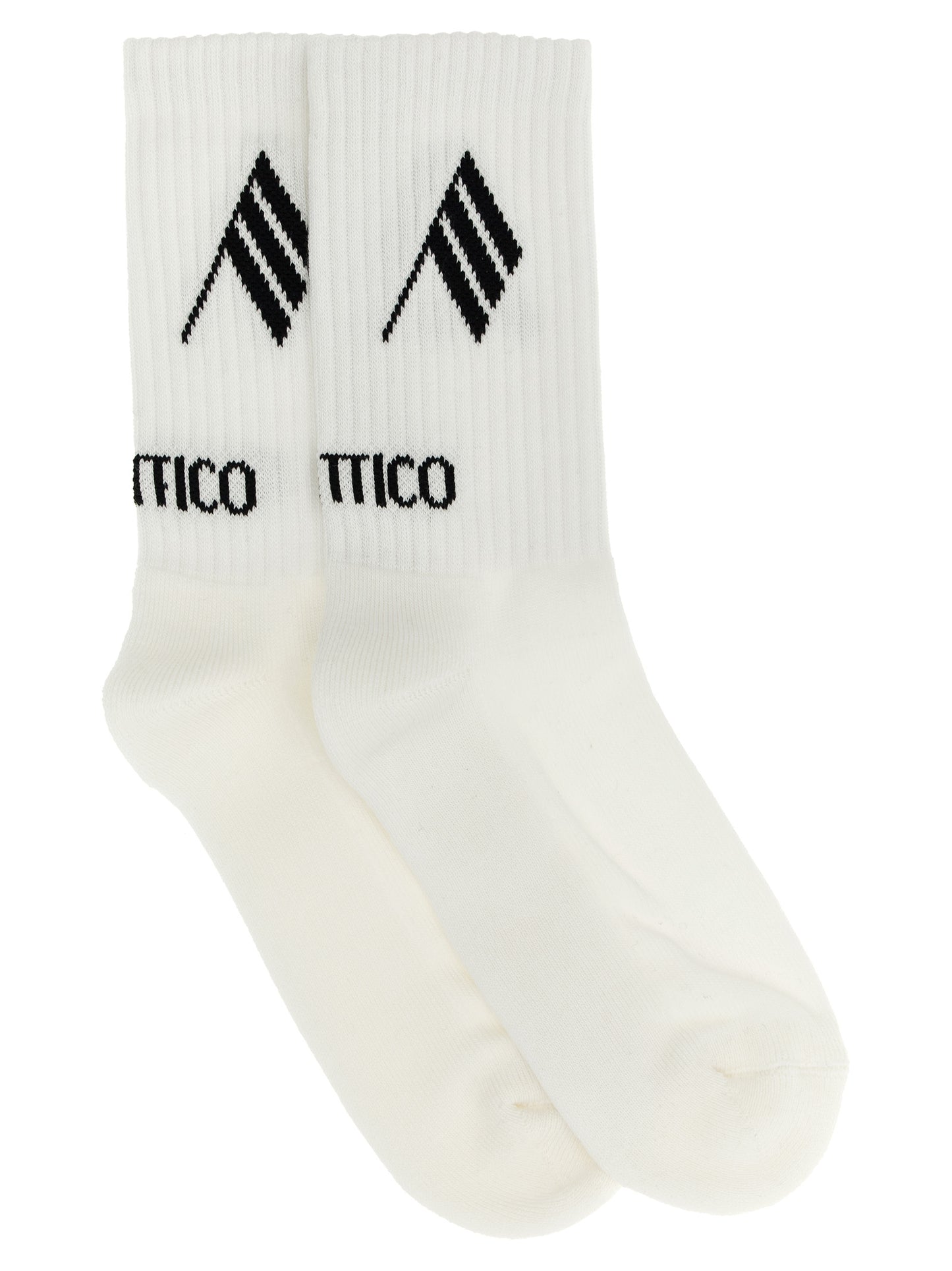 Socks by The Attico for women in stretch polyamide cotton bicolour, black, white & jacquard features an utilitarian chic finish from the Women's Stretch Polyamide Cotton Socks collection, offering an utilitarian chic fit that ensures sophisticated comfort.