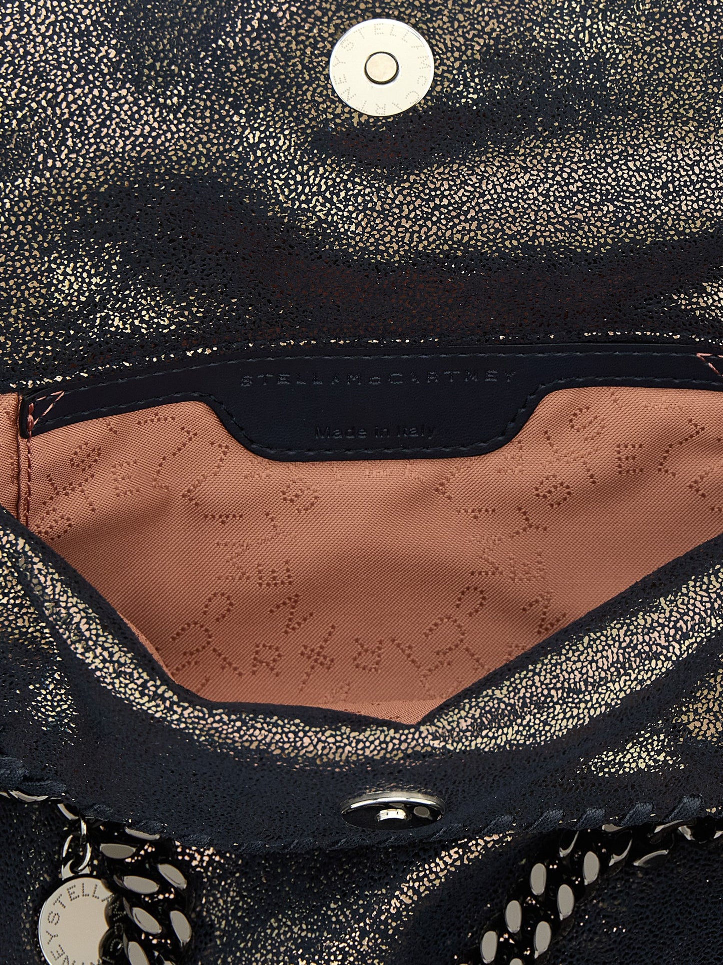 Mini Handbag by Stella McCartney for women in polyester blue, dark-ruthenium & gold features a signature silhouette, showcasing a secure and signature with versatile for a sophisticated look.