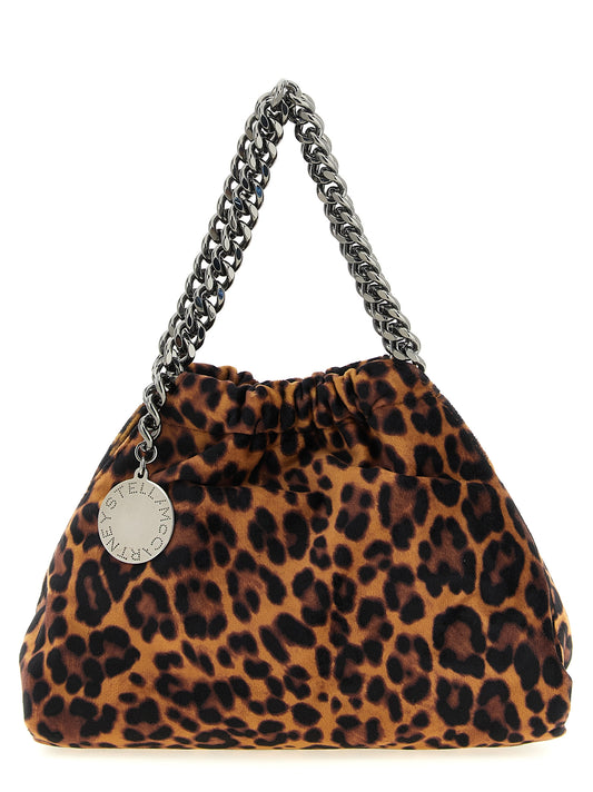 This Mini Drawstring Handbag by Stella McCartney for women in polyester and brown, leopard-print, signature & print presents a sculptural silhouette featuring a secure drawstring, ample , and versatile for a sculptural finish.