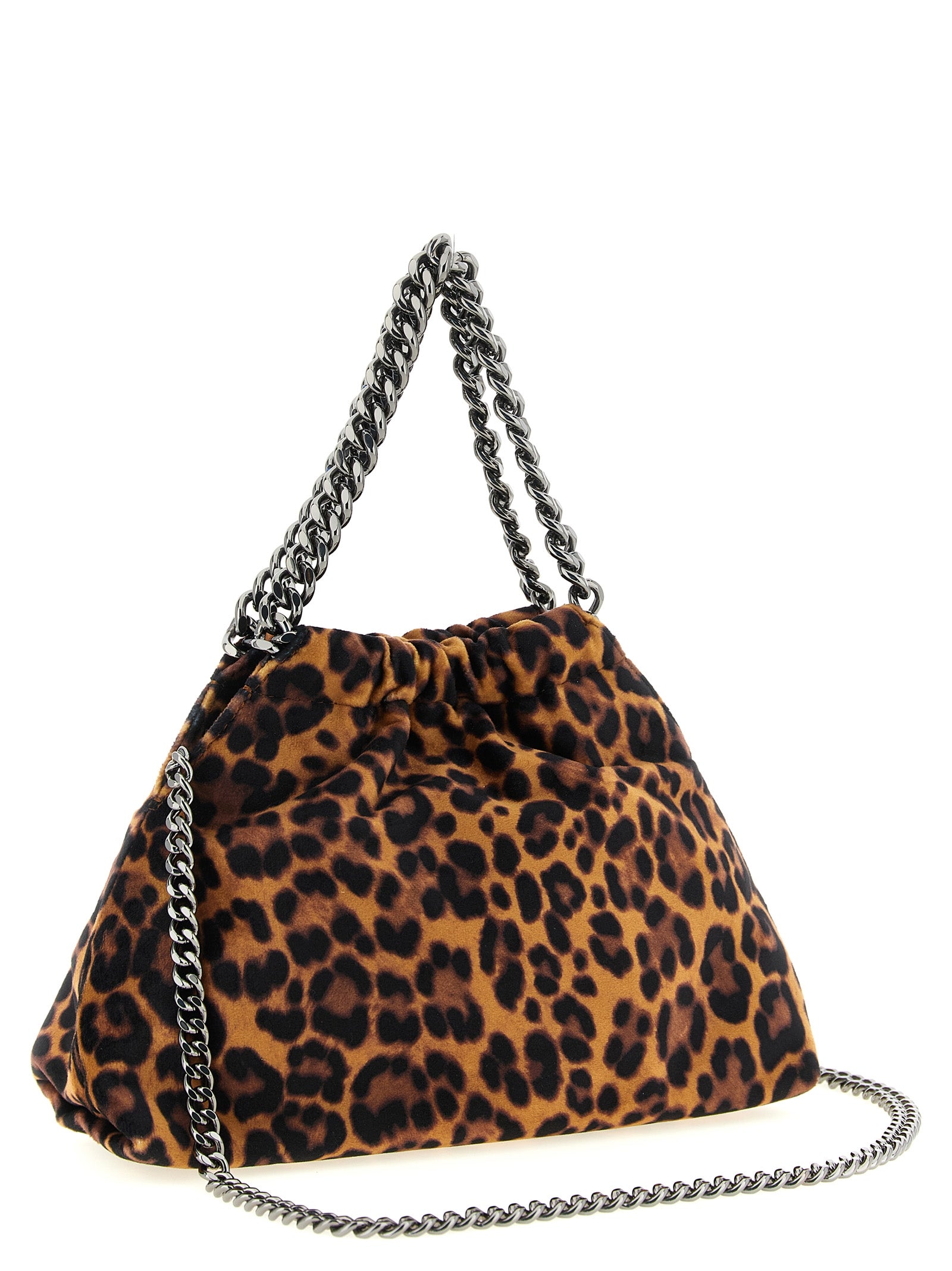 Mini Drawstring Handbag by Stella McCartney for women in polyester brown, leopard-print, signature & print features a exquisite silhouette, showcasing a secure drawstring and exquisite with versatile for a exquisite finish.
