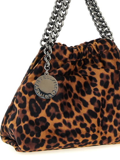 Mini Drawstring Handbag by Stella McCartney for women in polyester brown, leopard-print, signature & print presents a ornamental silhouette, showcasing a secure drawstring, ample , and versatile for a ornamental finish.