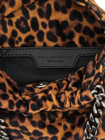 Mini Drawstring Handbag by Stella McCartney for women in polyester brown, leopard-print, signature & print features a contemporary silhouette, showcasing a secure drawstring, ample , and contemporary for a sophisticated look.
