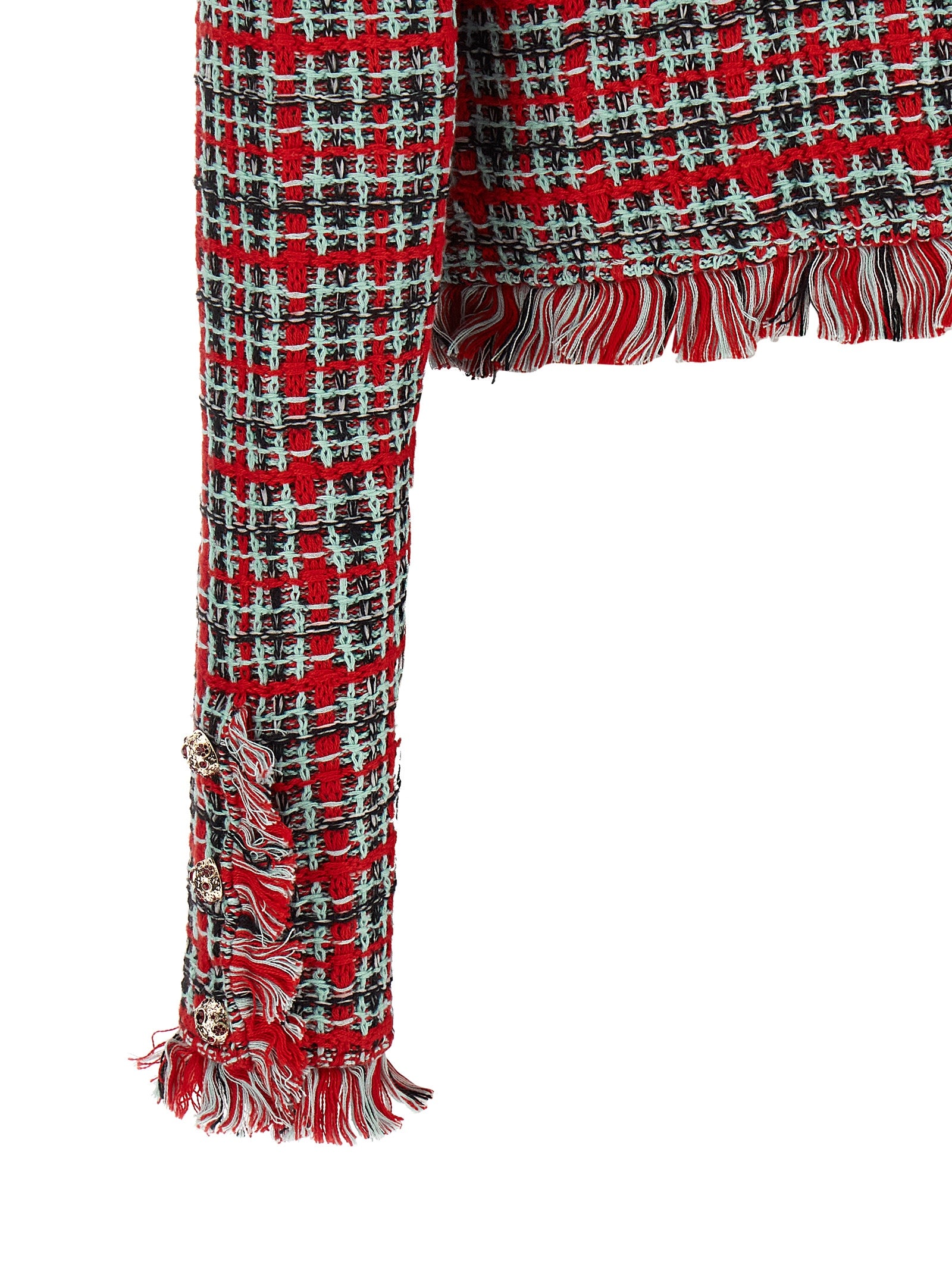 Overcoat by Self-Portrait for women in polyester cotton wool black, mint-green, multicolor, red & patterned features an satoral silhouette, showcasing a sophisticated and satoral pockets for a premium, timeless look.