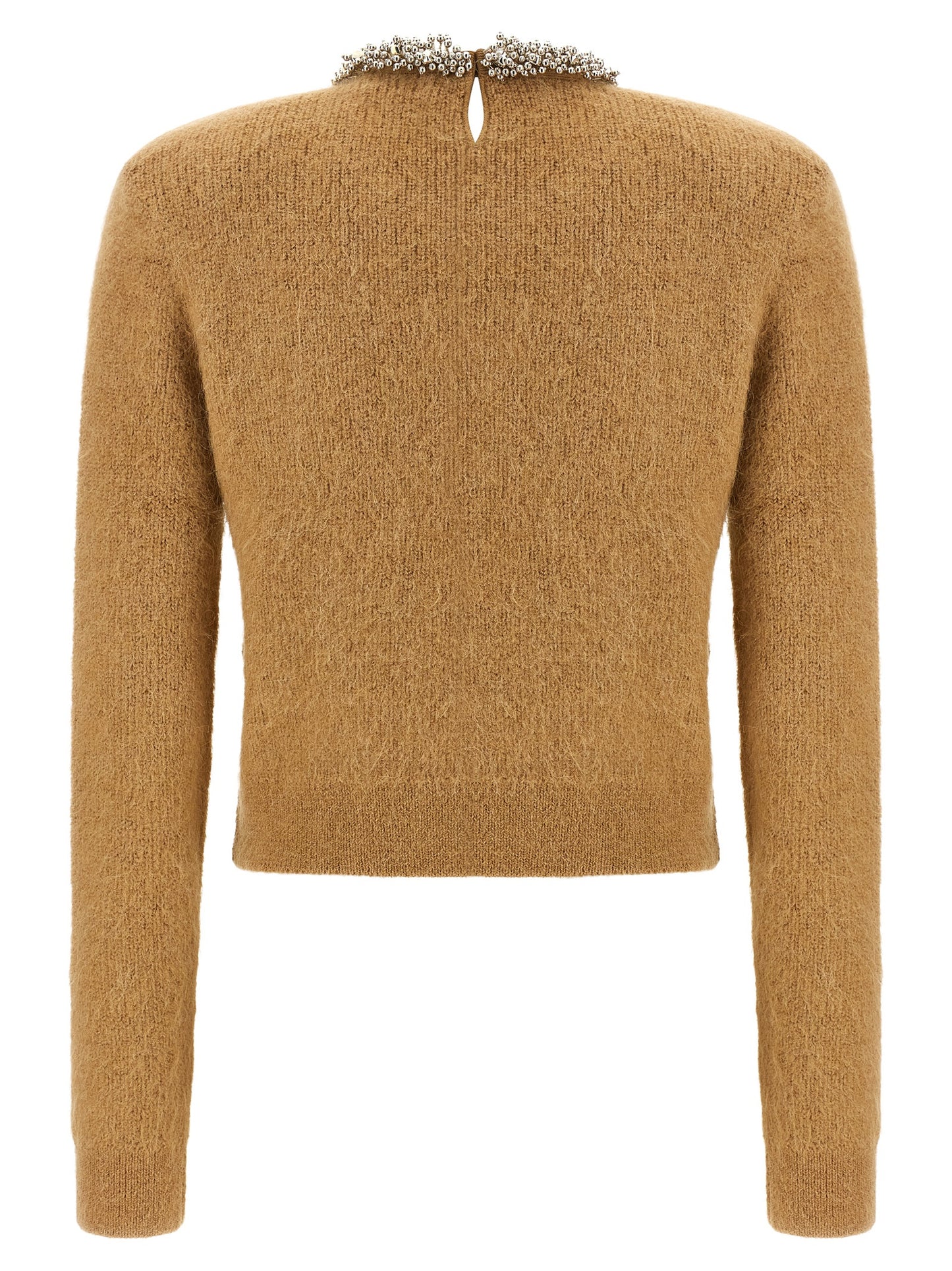 Cardigan by Self-Portrait for women in polyamide polyester & alpaca wool brown showcases a captivating silhouette, artfully detailed with a captivating and for a truly sophisticated captivating look.