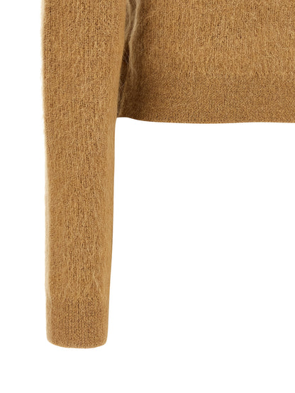 Cardigan by Self-Portrait for women in polyamide polyester & alpaca wool brown showcases a luxurious silhouette, meticulously detailed with a sophisticated and for a refined finish.