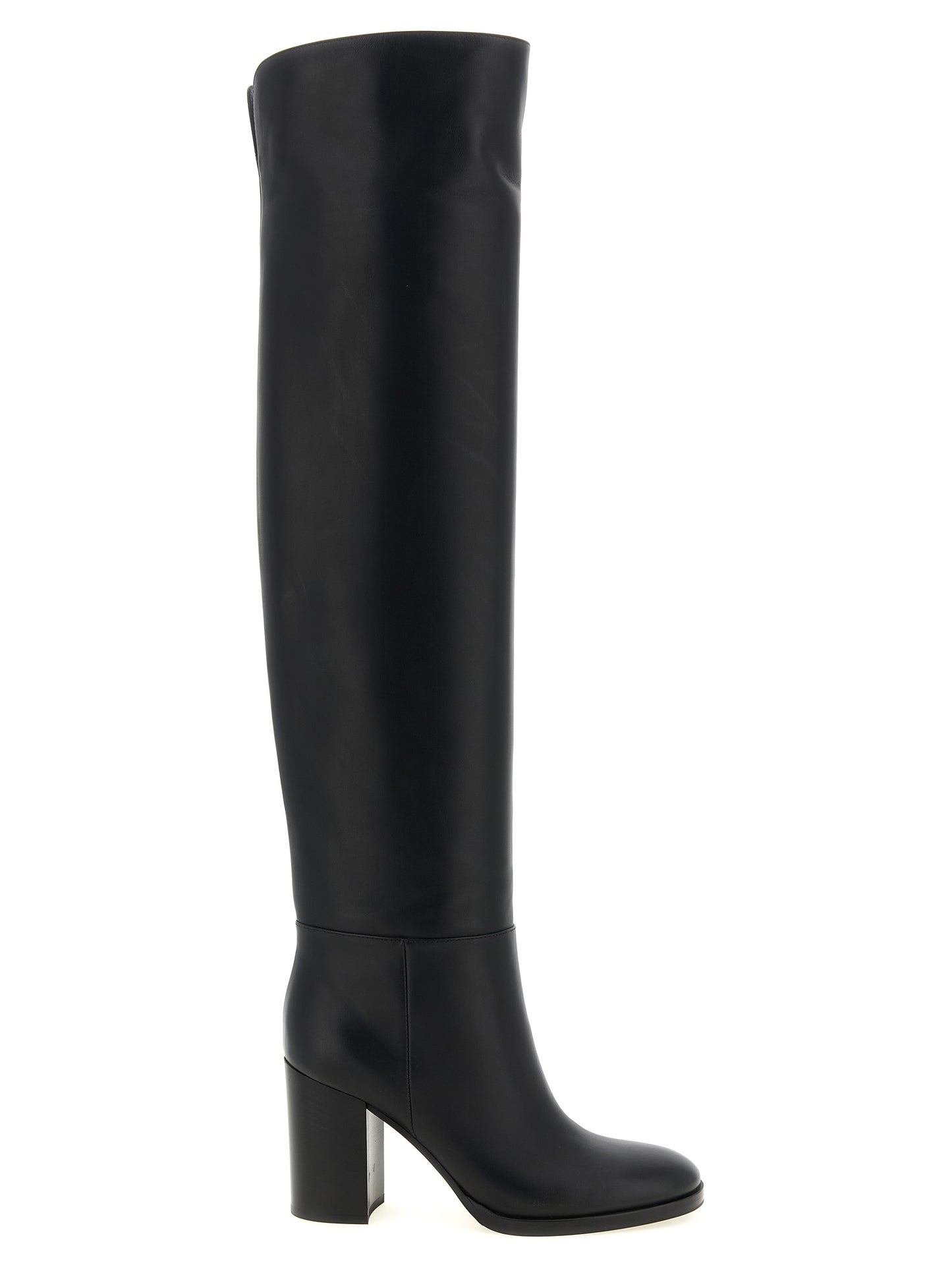 Ankle Over-The-Knee Boots by Gianvito Rossi for women in calfskin leather black features an high-performance silhouette, showcasing the sophisticated design of the Women's Calfskin Leather Ankle Over-The-Knee Boots with a and a refined .