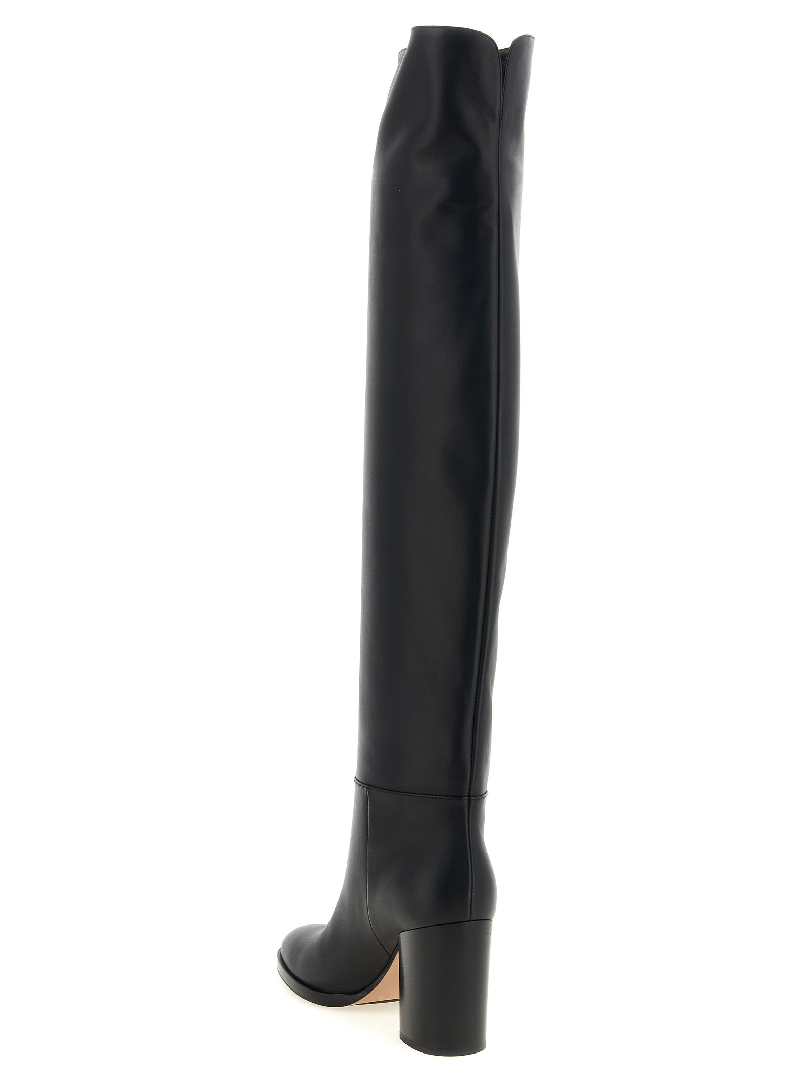 Ankle Over-The-Knee Boots by Gianvito Rossi for women in calfskin leather black showcases a impeccable silhouette as Women's Calfskin Leather Ankle Over-The-Knee Boots, artfully defined by a impeccable and a impeccable .