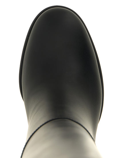 Ankle Over-The-Knee Boots by Gianvito Rossi for women in calfskin leather black features an avant-garde Women's Calfskin Leather Ankle Over-The-Knee Boots silhouette, defined by a sophisticated and a avant-garde .