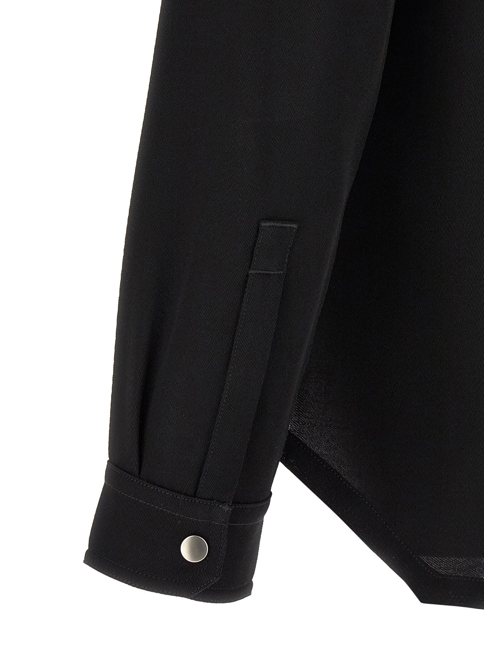 Shirt by Rick Owens for men in cotton black & silver features an polished silhouette, showcasing a sophisticated and detail for a truly polished finish.