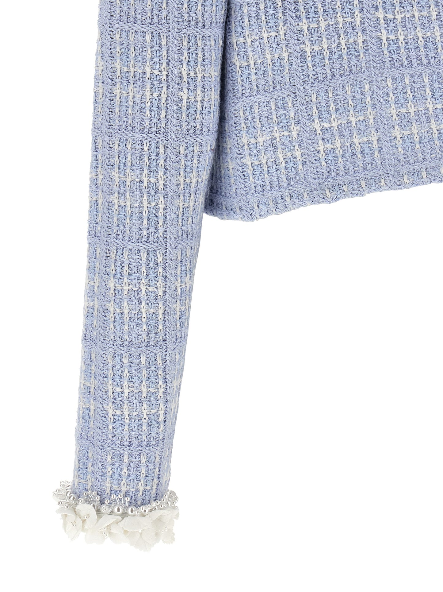 Overcoat by Self-Portrait for women in polyamide polyester cotton & viscose blue, patterned & floral features a contemporary silhouette showcasing a contemporary and refined pockets for a sophisticated finish.