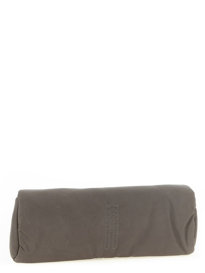 Shoulder Bowling Baguette Clutch Handbag by Rick Owens for women in calfskin leather gray & patterned showcases a sculptural silhouette, featuring a secure , ample built-in-compartments, and versatile for a sculptural finish.