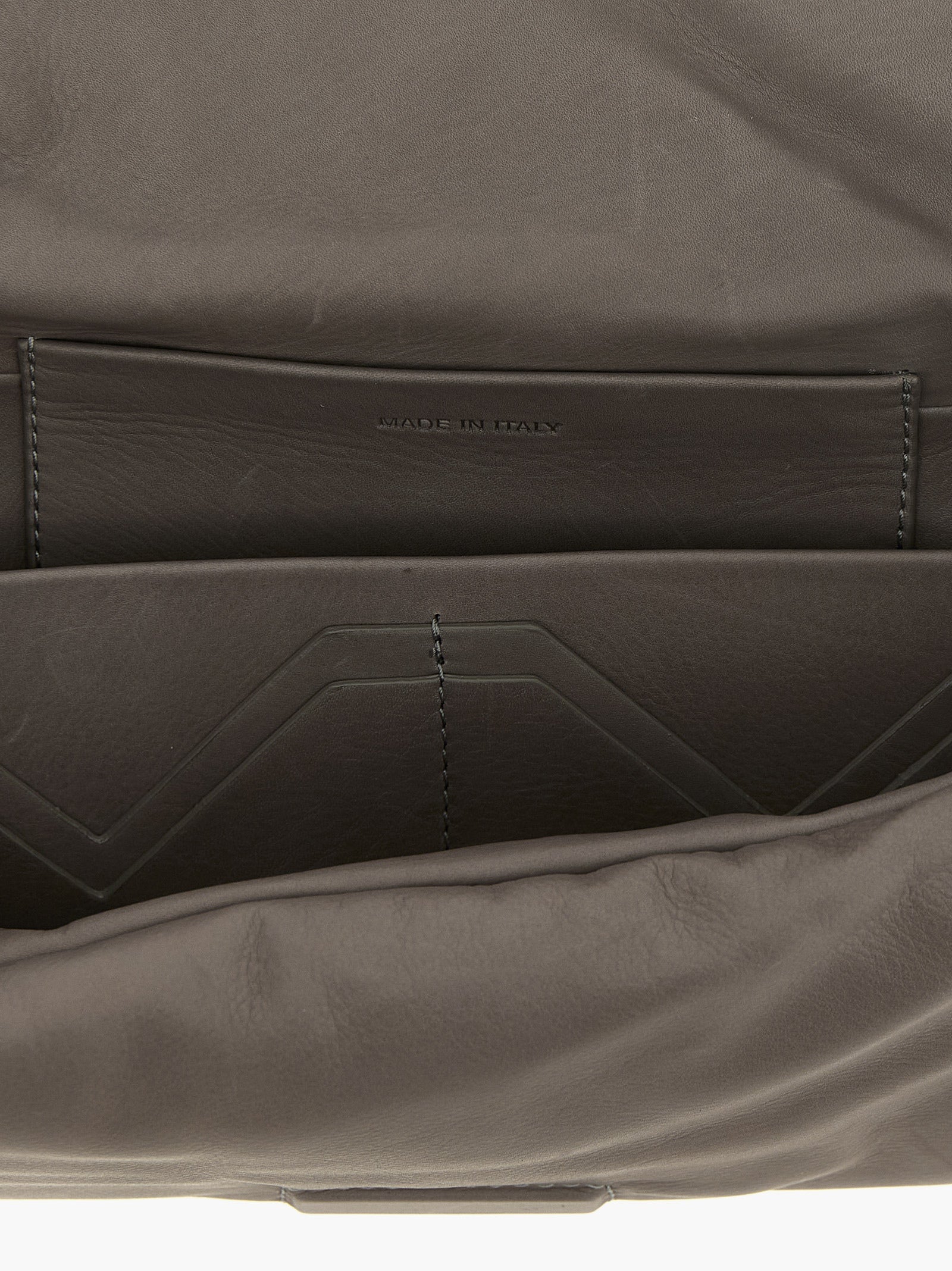 Shoulder Bowling Baguette Clutch Handbag by Rick Owens for women in calfskin leather gray & patterned features a architectural silhouette, showcasing a secure , ample built-in-compartments, and versatile for a architectural finish.