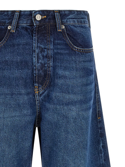 Jeans by Diesel for women in denim cotton dark-blue & signature features an sartorial wide and long with a cut for a sartorial finish.