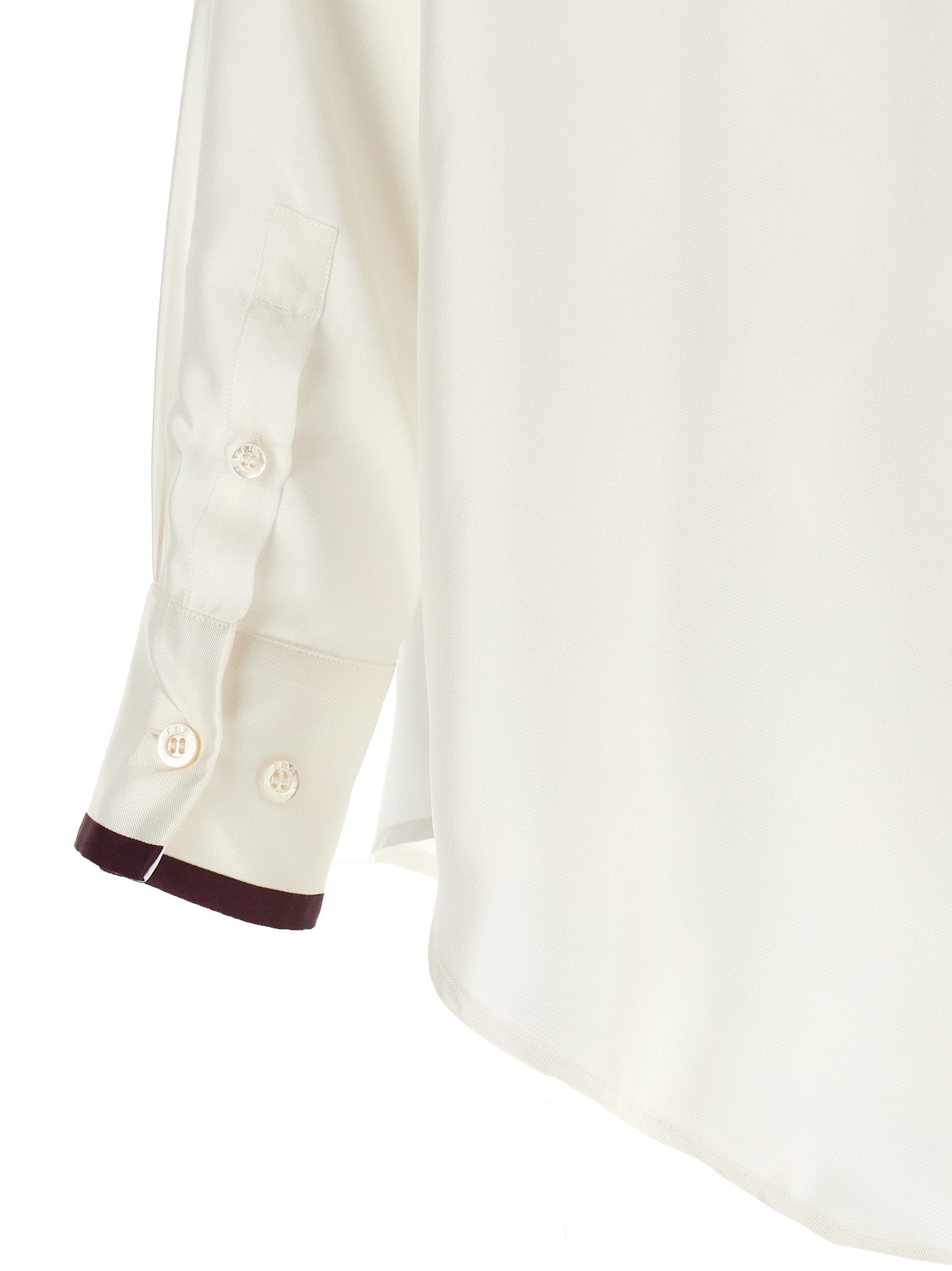Blouse by F.R.S. - FOR RESTLESS SLEEPERS for women in silk burgundy, ivory & white showcases a sleek silhouette, elegantly detailed with a sleek and for a sleek finish.