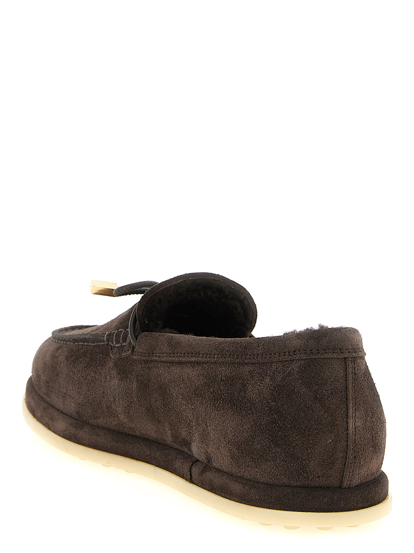 Flat Moccasin Moccasins Loafer Slip-On Winter Shoes by Tod's for women in calfskin leather brown & gold showcases a timeless silhouette from the Women's Calfskin Leather Flat Moccasin Moccasins Loafer Slip-On Winter Shoes collection, featuring a timeless flat and for a timeless finish.