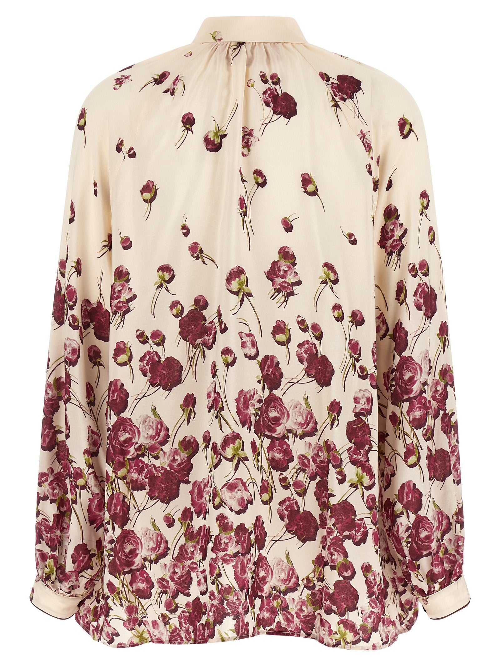 Blouse by F.R.S. - FOR RESTLESS SLEEPERS for women in viscose silk burgundy, cream, multicolor & floral presents a discerning silhouette, showcasing a sophisticated high-neck neckline and for a truly discerning finish.