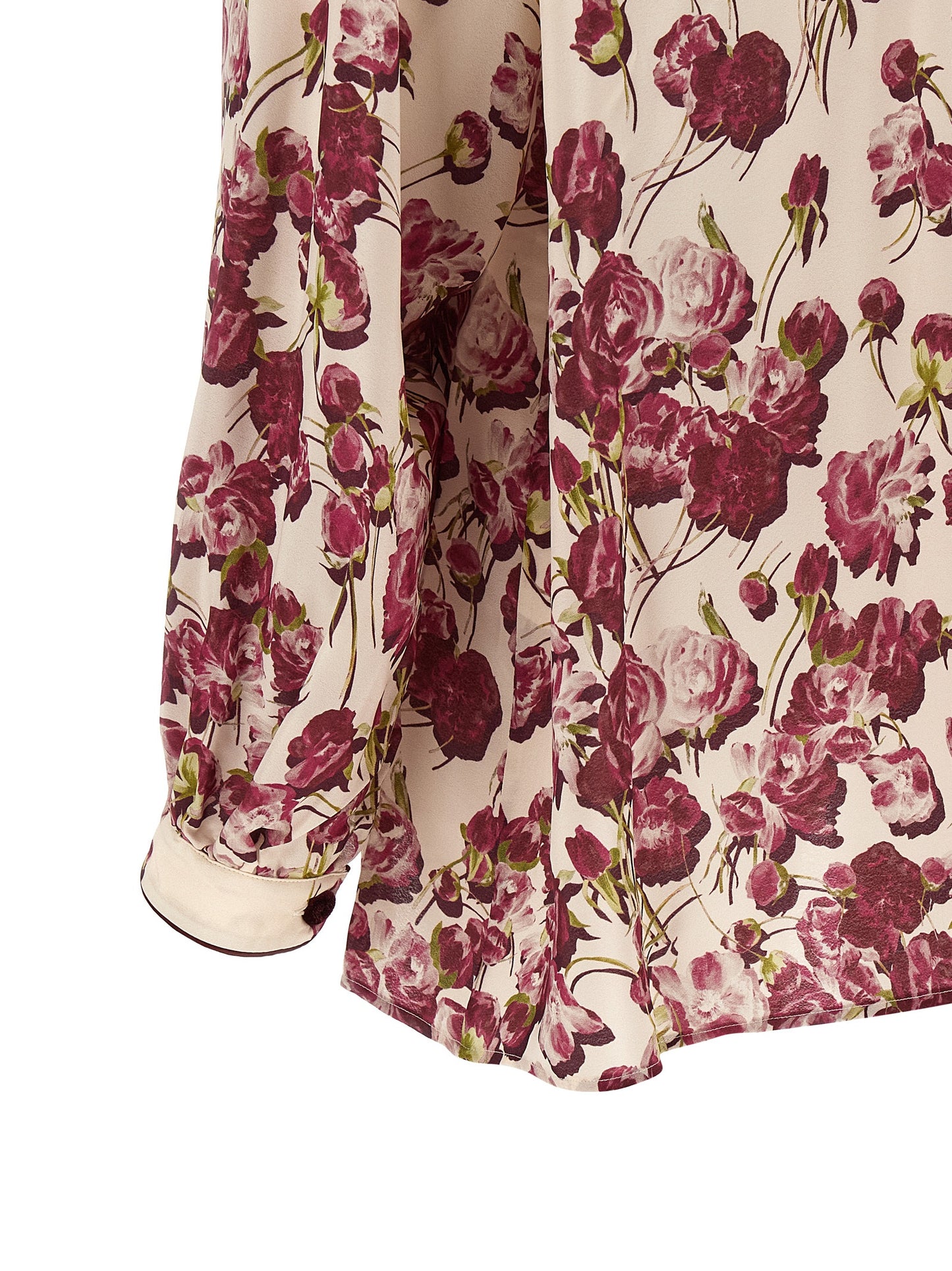 Blouse by F.R.S. - FOR RESTLESS SLEEPERS for women in viscose silk burgundy, cream, multicolor & floral showcases a sharp silhouette, elegantly detailed with a sharp and sharp .