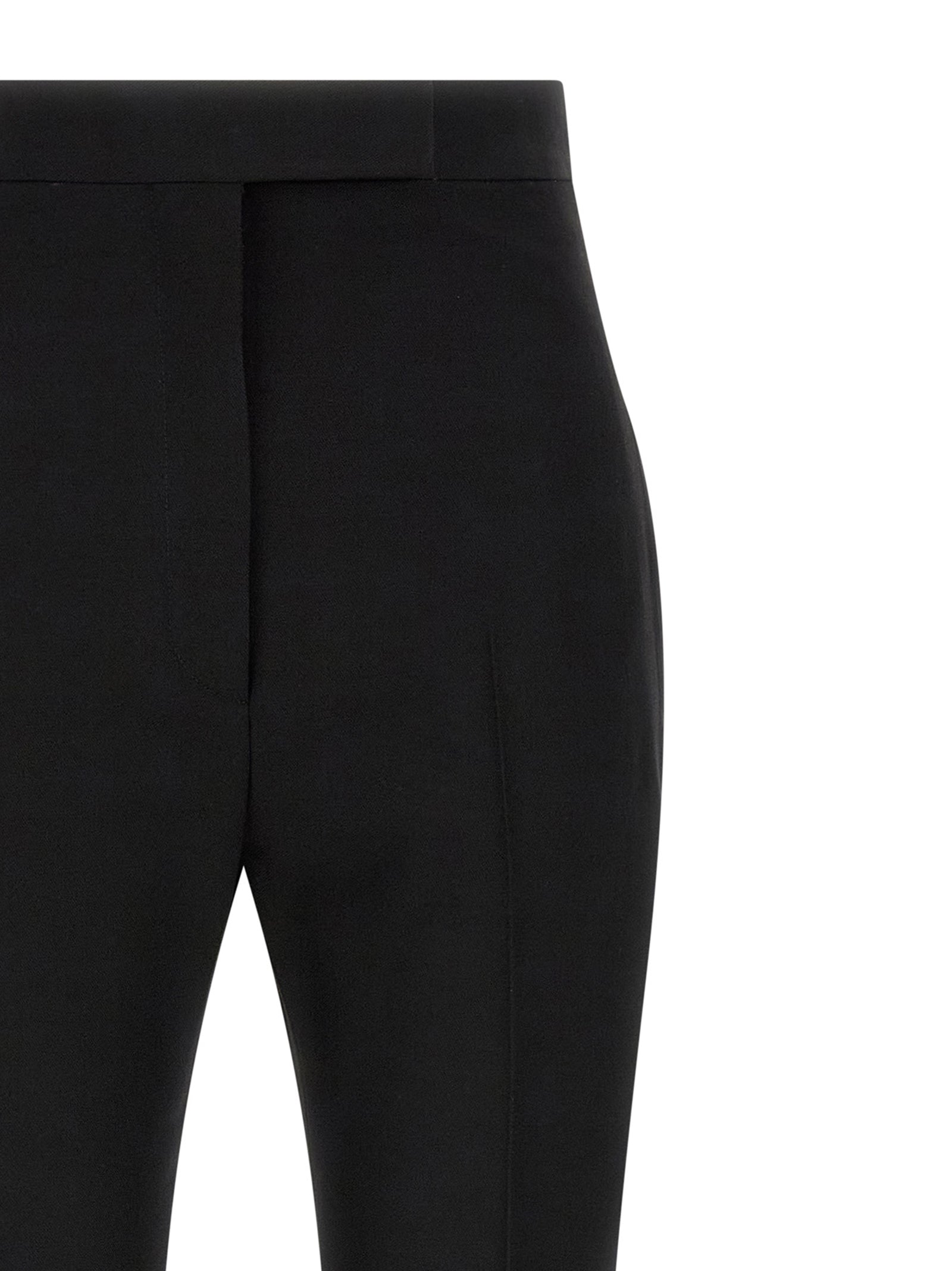 Trousers by Tom Ford for women in satin wool black presents a smart silhouette, meticulously detailed with a smart straight & slim, a smart long, and a smart high rise.